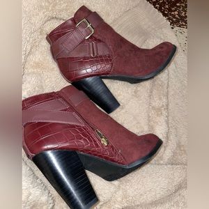 Charming Charlie burgundy booties